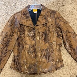 Ruby Rd. Tan Snake Print jacket